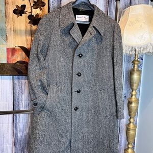 Vintage Harris Tweed Scottish Wool Mens Overcoat